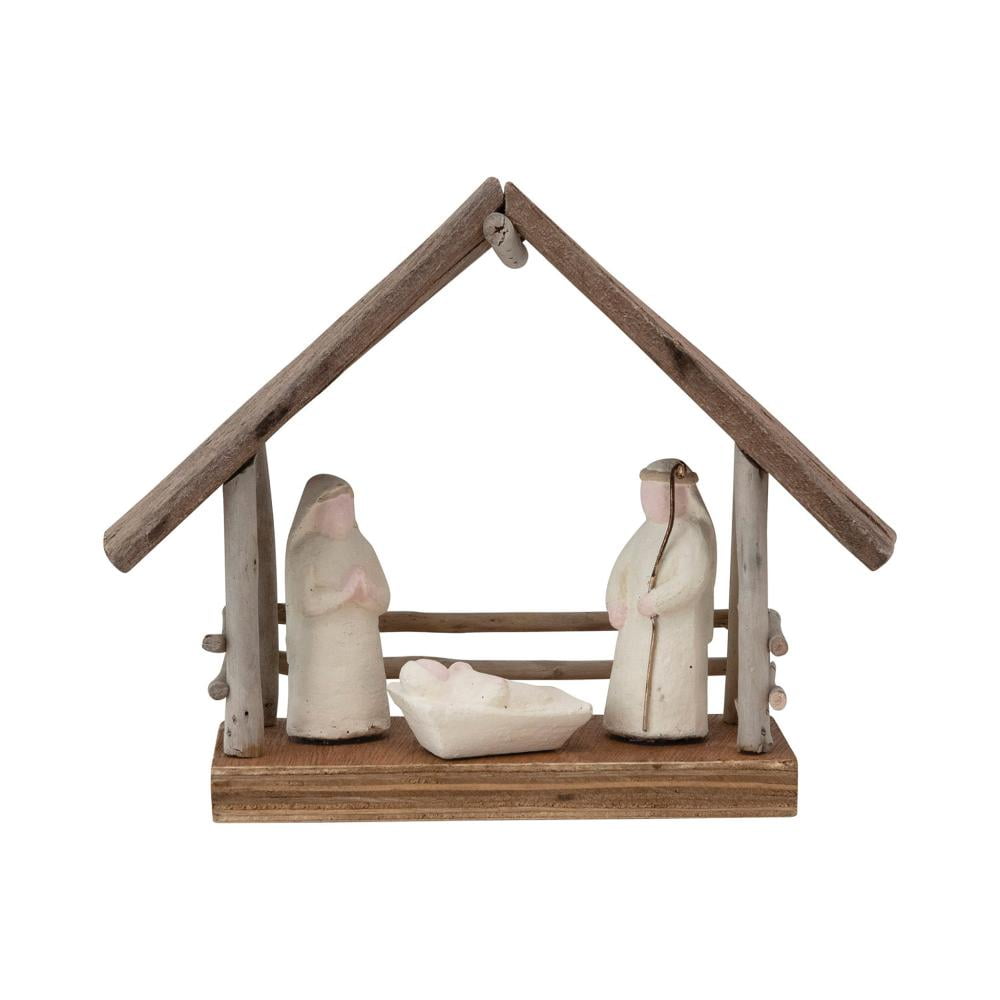 Creative Co-Op Driftwood/Paper Mache Nativity