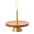 thumbnail image 1 of Creative Co-Op Elegant Modern Tray, Cake Stand or Desert Serve ware stand, Natural & Gold, 1 of 7