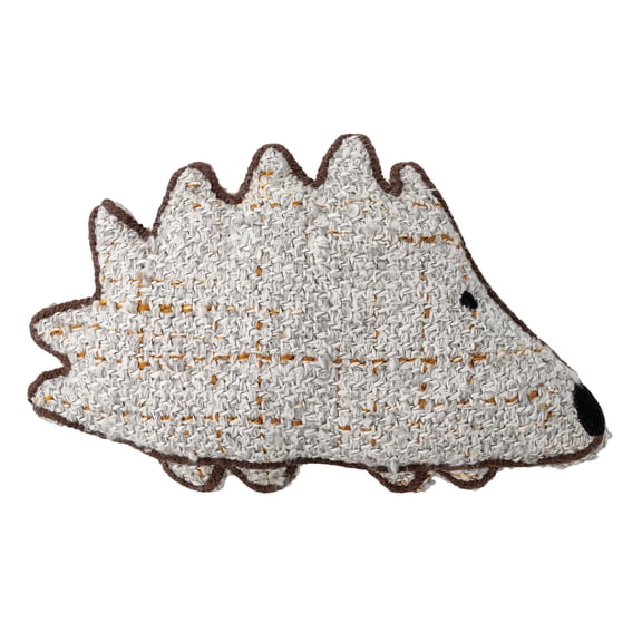 Creative Co-Op Embroidered Hedgehog Shaped Acrylic Boucle Pillow