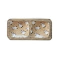 thumbnail image 1 of Creative Co-Op Enameled Mango Wood Tray with 2 Sections and Snowman Pattern Design, Multicolor, 1 of 4