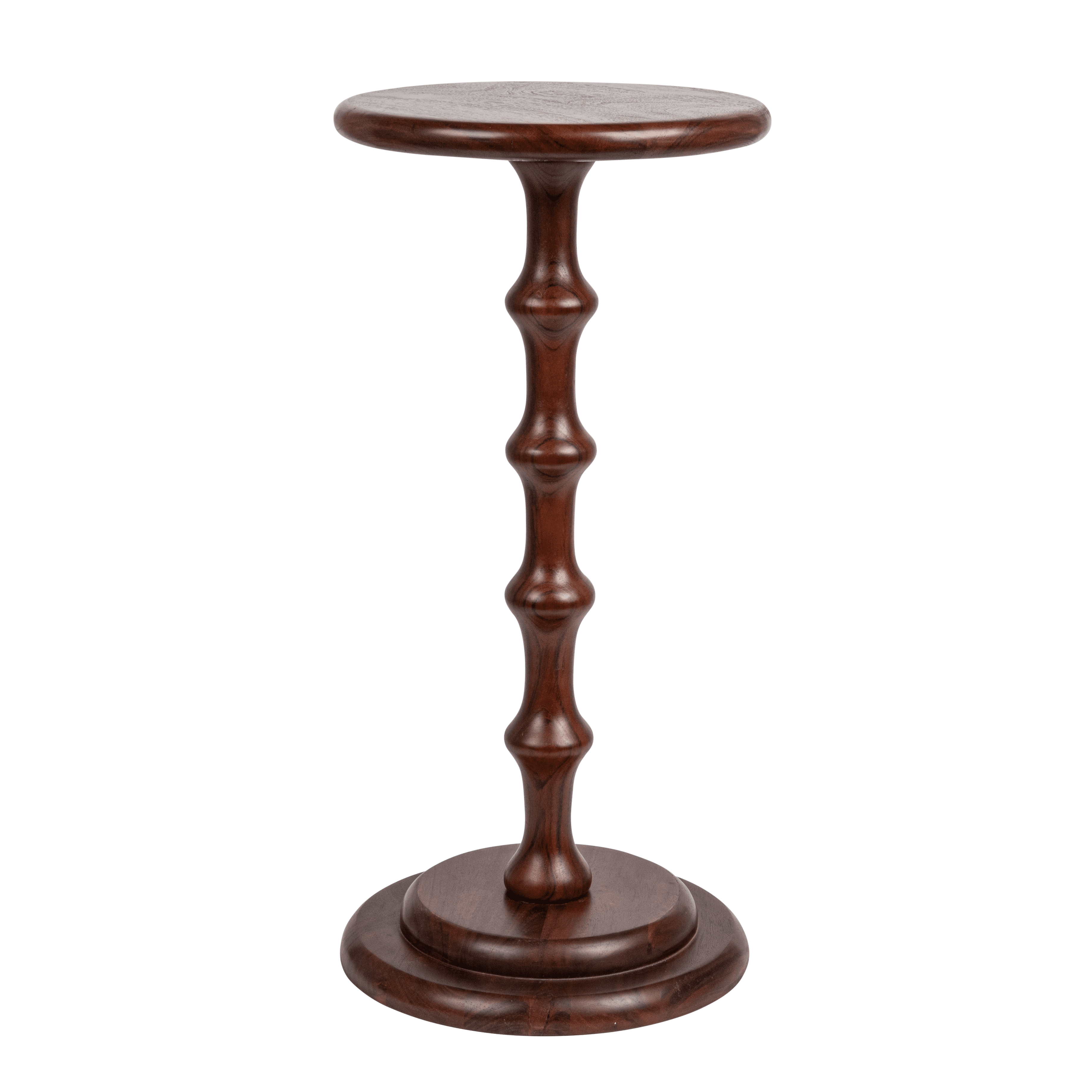 Creative CoOp Ergo Pedestal Cocktail Side Table, Dark Chestnut