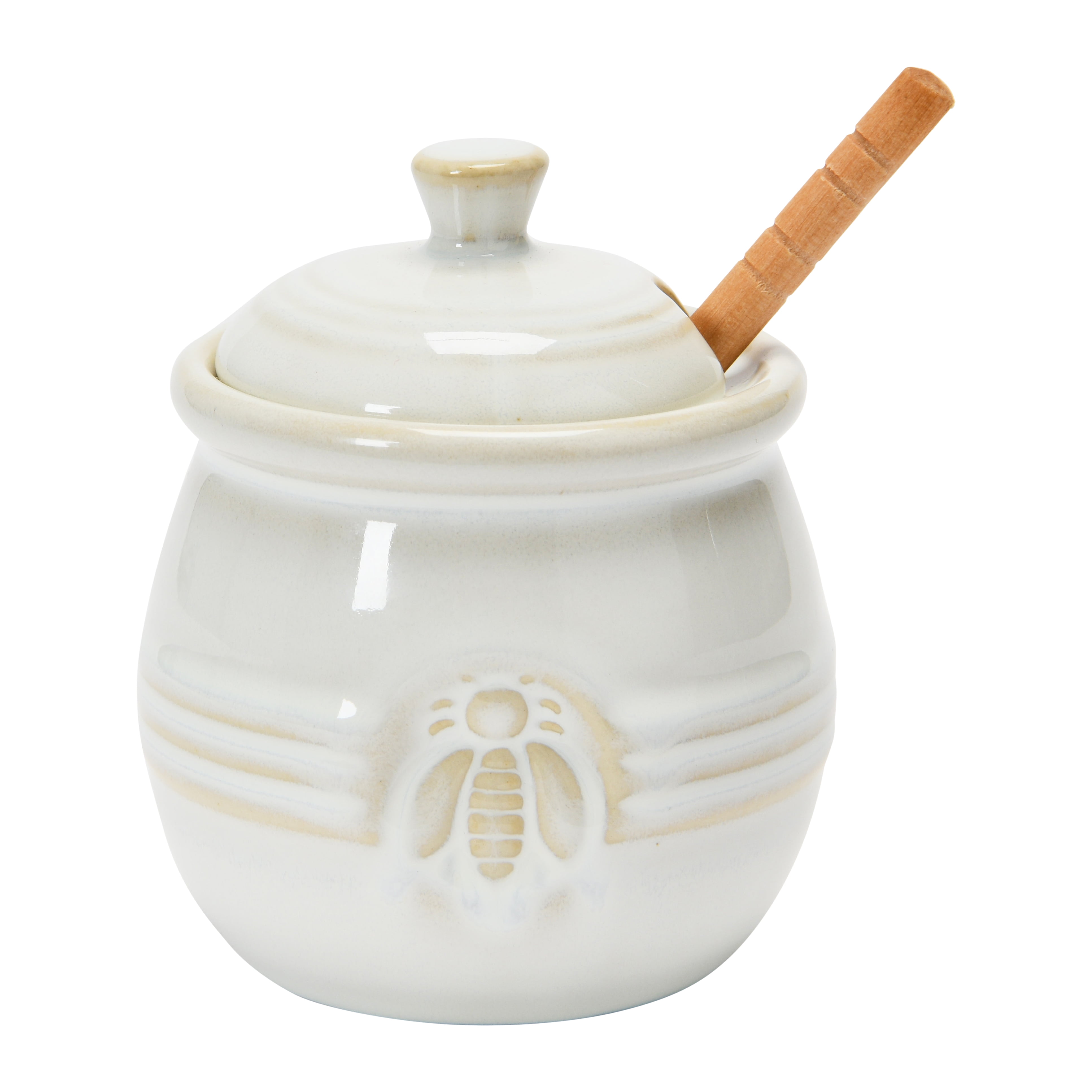 Creative Co-Op Stoneware Honey Pot