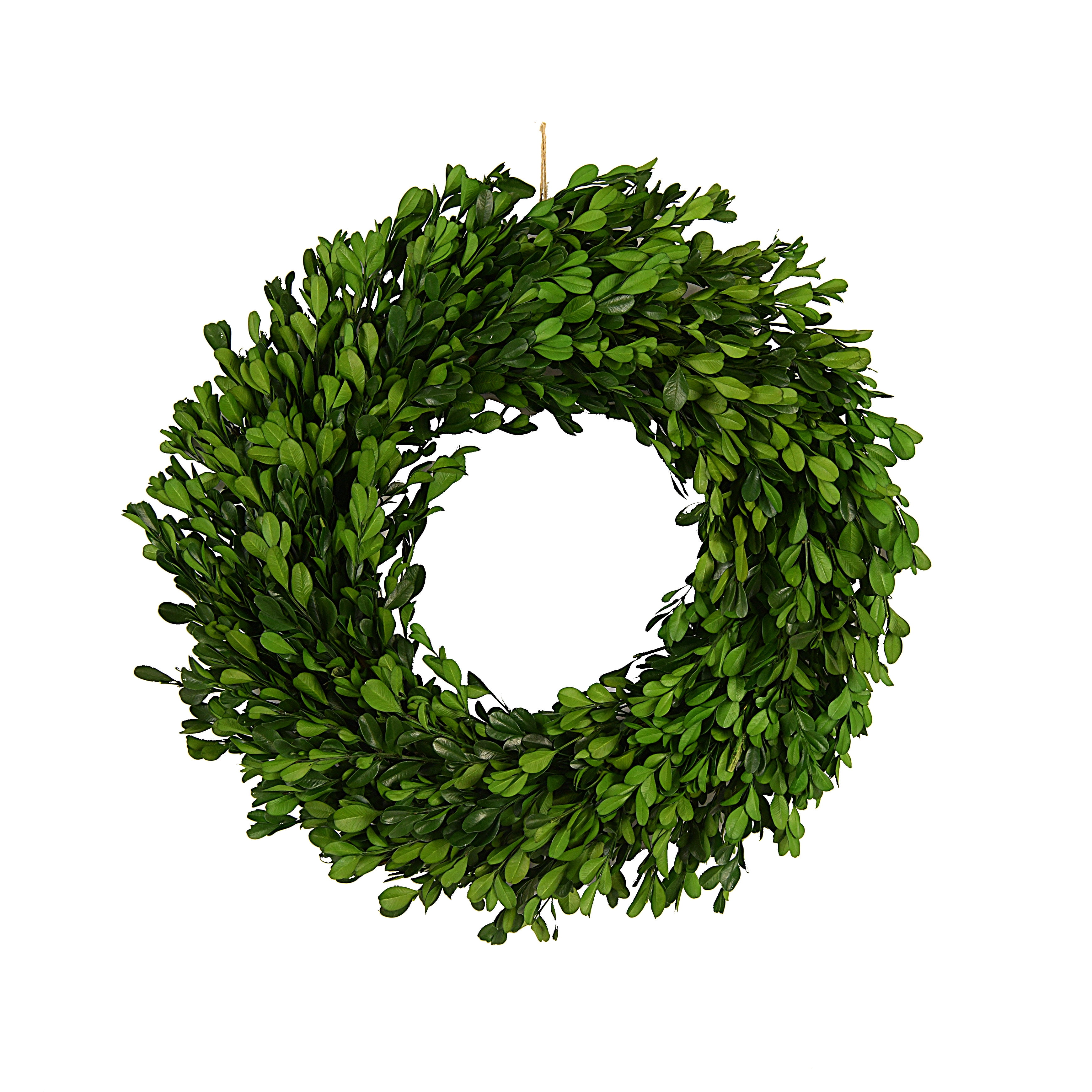 Green Artificial Boxwood Wreath for Front Door