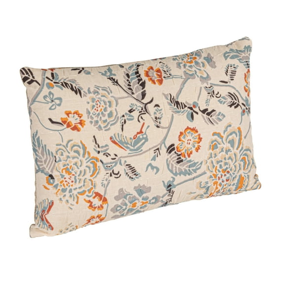 Creative Co-Op Floral Cotton Lumbar Pillow, Multicolor