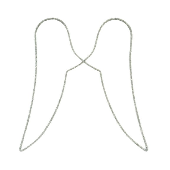 Creative Co-Op Glass Beaded Metal Angel Wings, Silver Finish