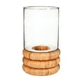 thumbnail image 1 of Creative Co-Op Glass Hurricane Vase with Woven Rattan Base, Tall, 1 of 1