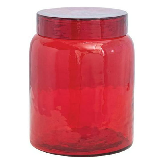 Creative Co-Op Glass Red Jar