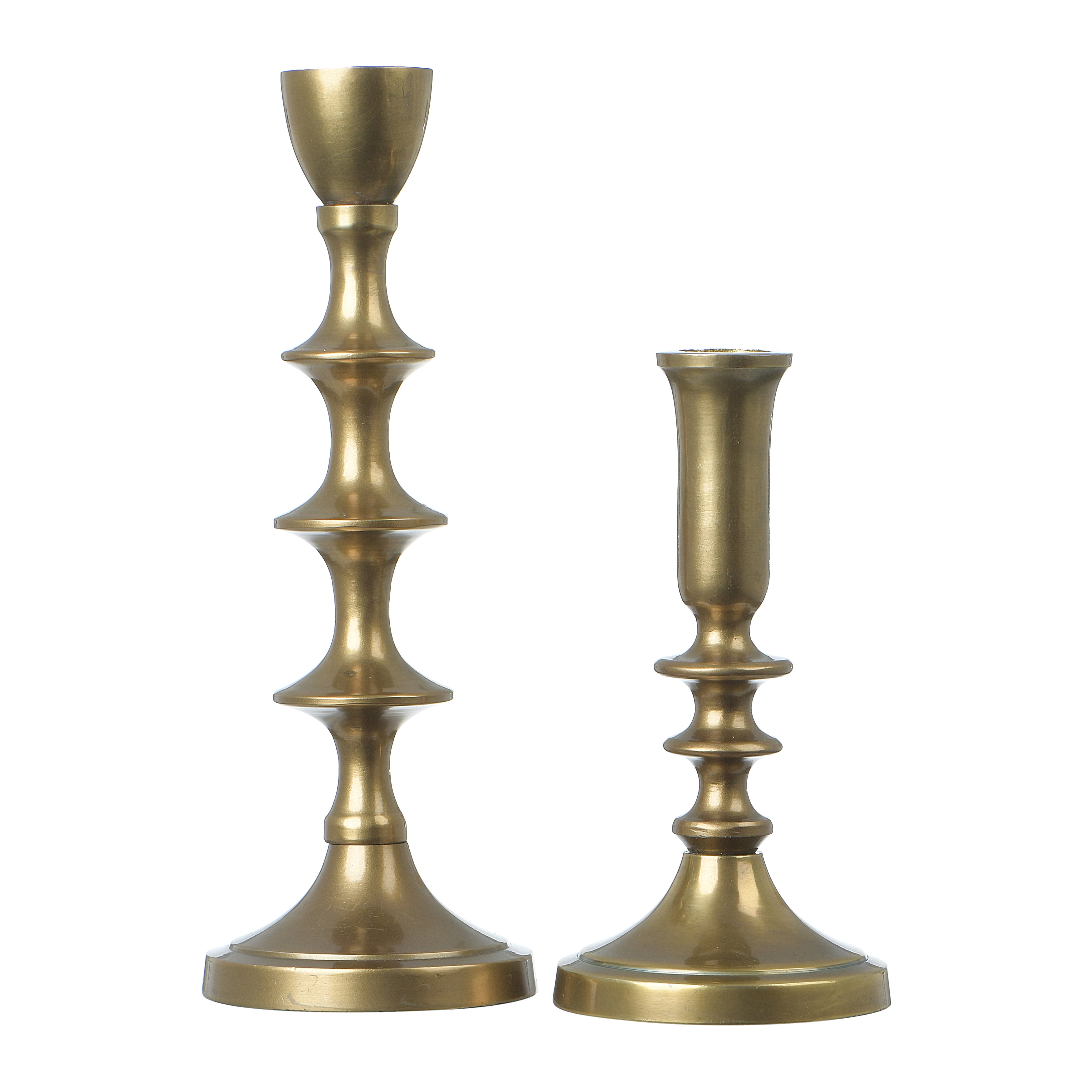 Creative CoOp Gold Aluminum Taper Candle Holders, Set of 2