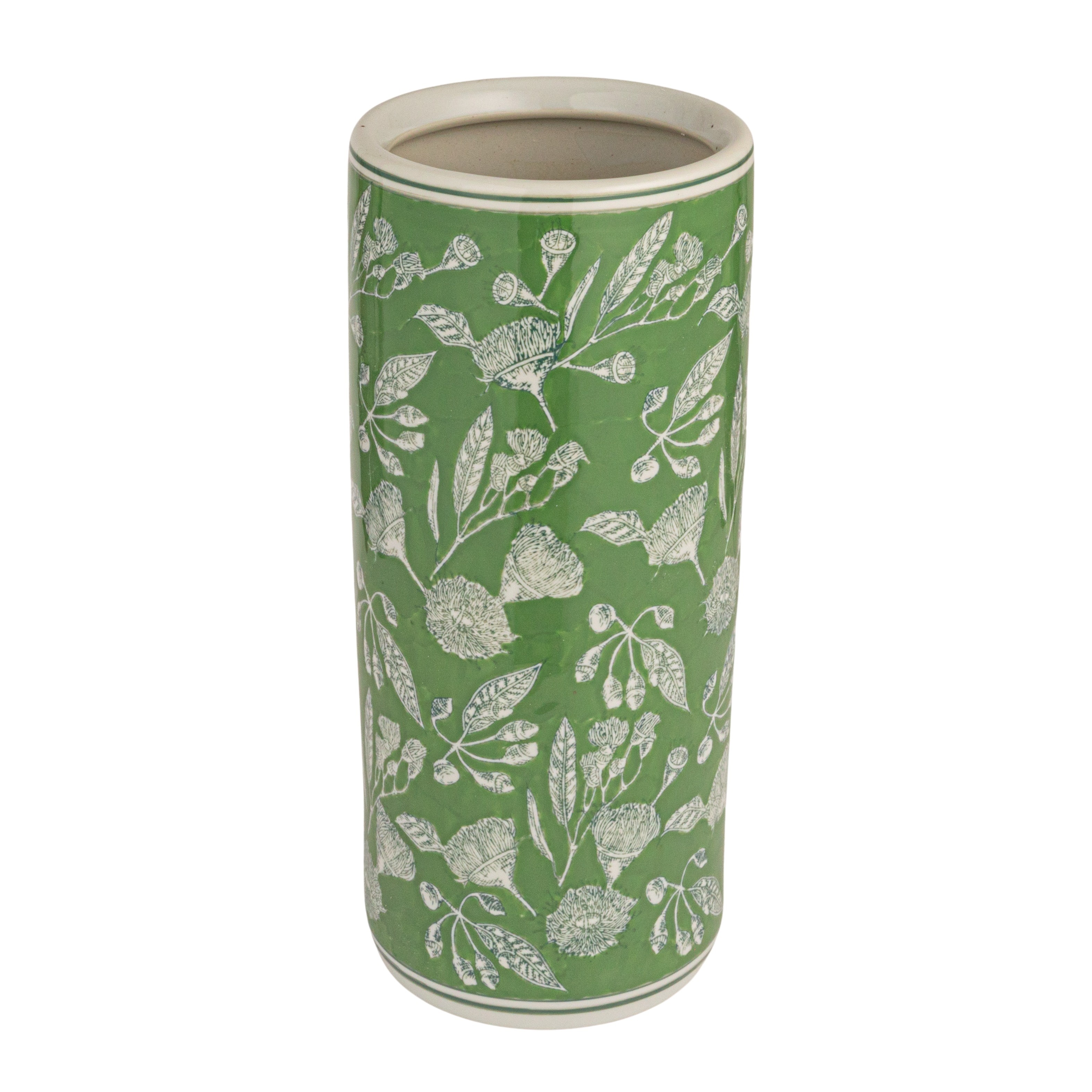 Creative Co-Op Green Ceramic Umbrella Stand