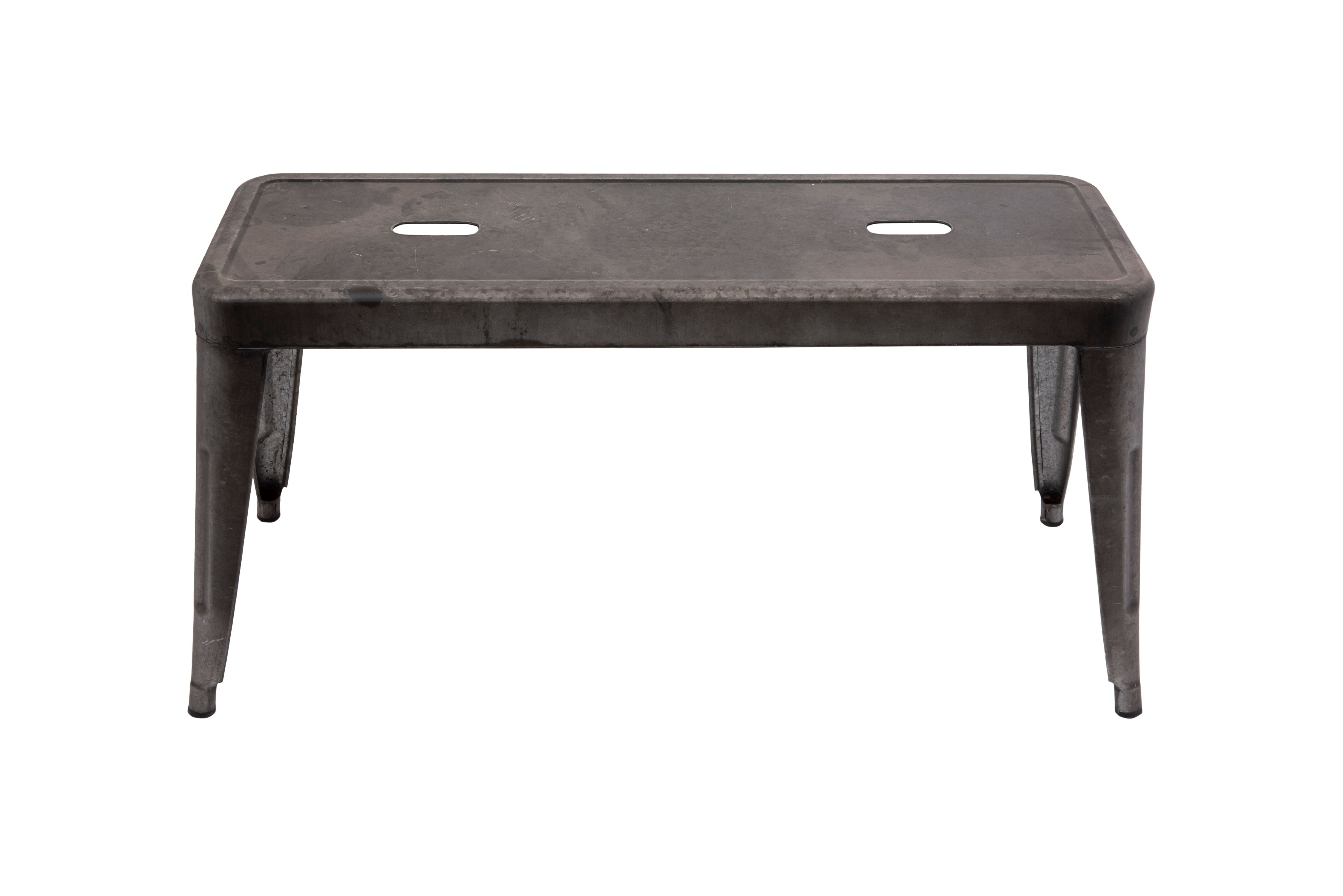 Sleek 40'' Galvanized Metal Bench in Grey and Brown