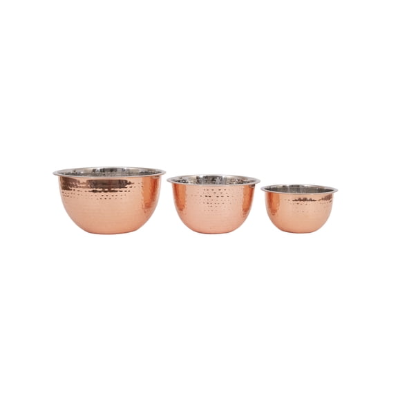 Creative Co-Op Hammered Stainless Steel Bowls - Set of 3
