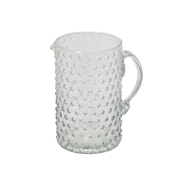 Creative Co-Op Hand Blown Glass Hobnail Pitcher, Clear