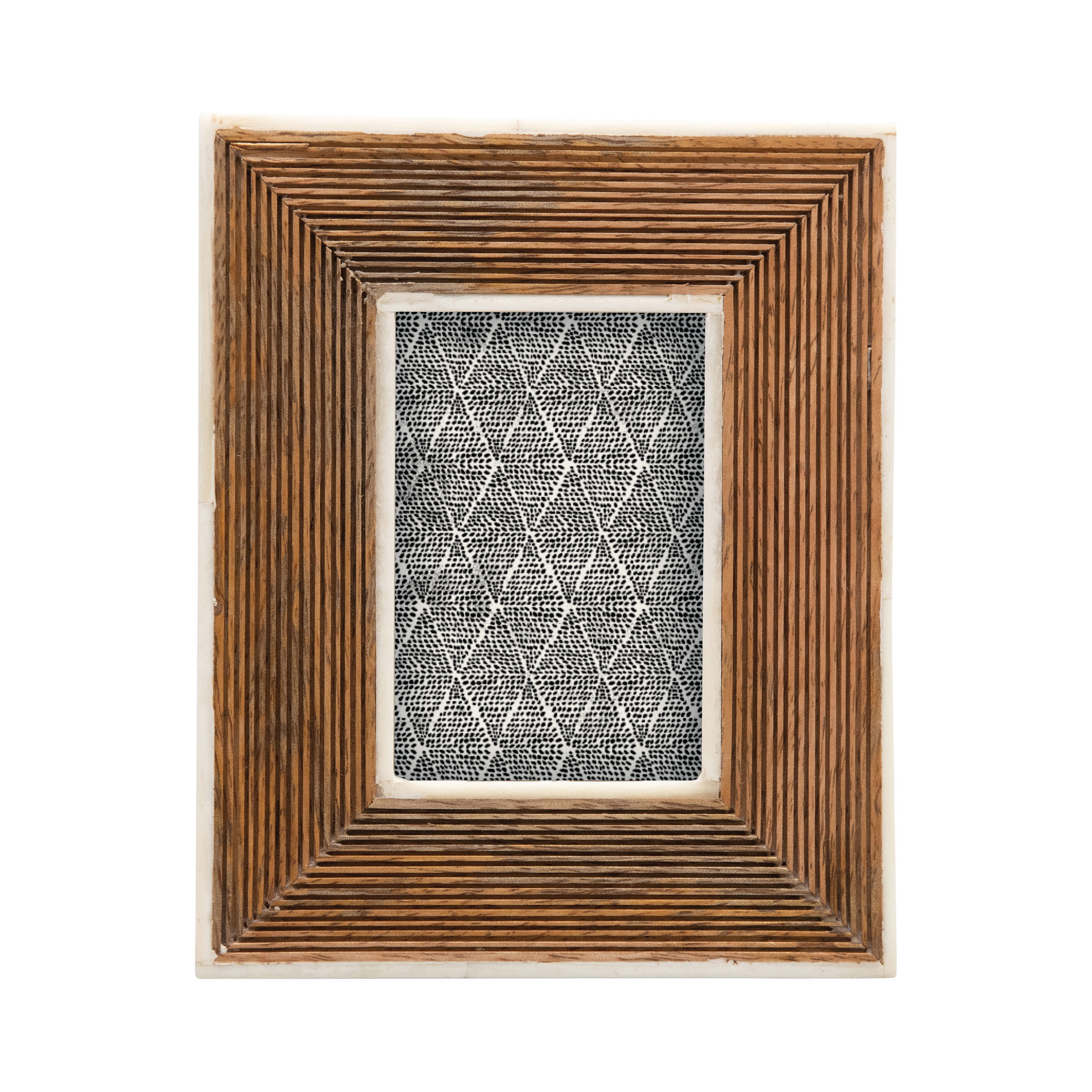 Classic White Mango Wood Photo Frame with Bone Border
