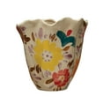 thumbnail image 1 of Creative Co-Op Hand Painted Stoneware Planter with Painted Florals, Multicolor, 1 of 5