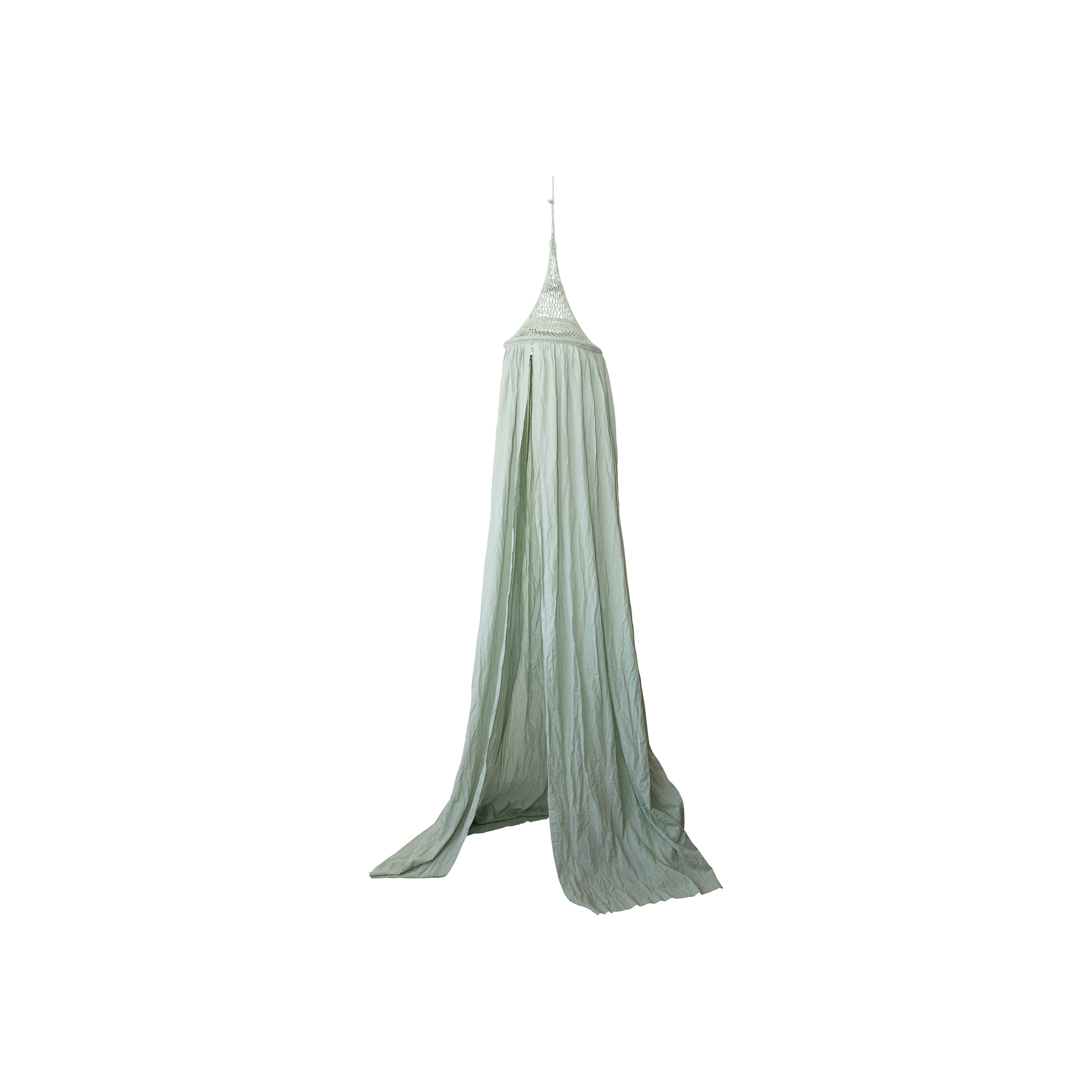 Mint Green Hand-Woven Cotton Crocheted Bed Canopy