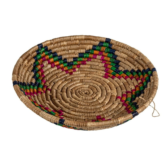 Creative Co-Op Hand-Woven Seagrass Basket with Star, Natural and Multicolor