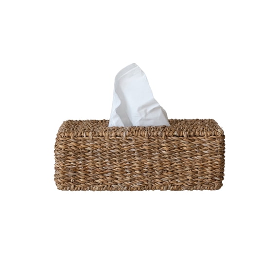 Creative Co-Op Hand-Woven Seagrass Tissue Box Cover, Natural