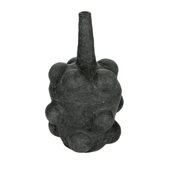 Creative Co-Op Handmade Paper Mch Bubble Vase with Distressed Finish, Black