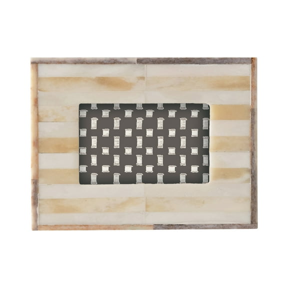 Creative Co-Op Handmade Two-Tone Bone & MDF Photo Frame, Natural (Holds 2" x 3" Photo)
