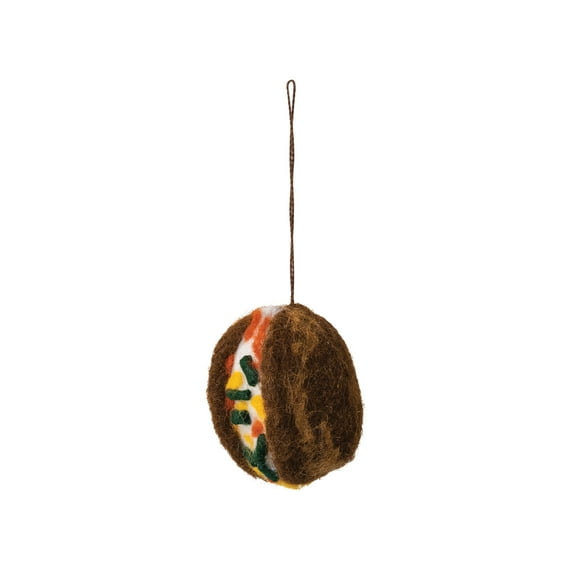 Creative Co-Op Handmade Wool Felt Baked Potato Ornament, Multicolor