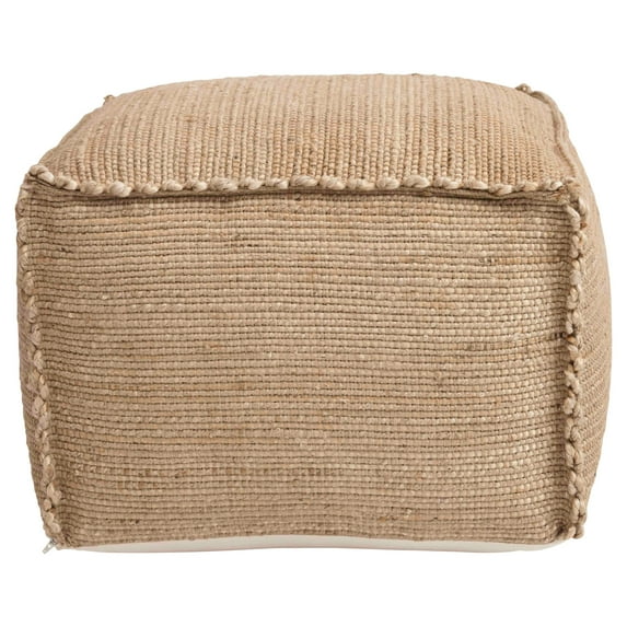 Creative Co-op - Pouf a righe blu crema