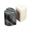 thumbnail image 1 of Creative Co-Op Heart-Shaped Marble Salt and Pepper Shakers, Set of 2, Grey and White, 1 of 8