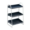 thumbnail image 1 of Creative Co-Op Heavily Distressed Navy 3-Tier Metal Tray with White Frame & Rim, 1 of 8