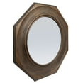 thumbnail image 1 of Creative Co-Op Hexagonal Carved Wood Framed Wall Mirror, Walnut, 1 of 7