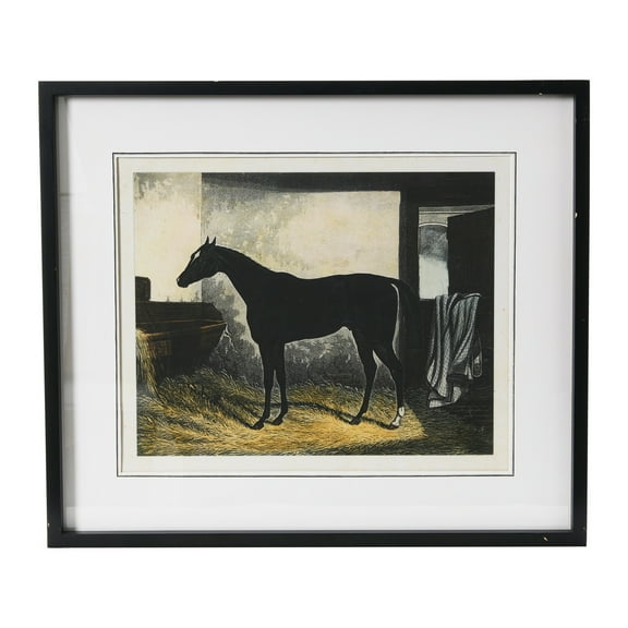 Creative Co-Op Horse Print with Wood Frame