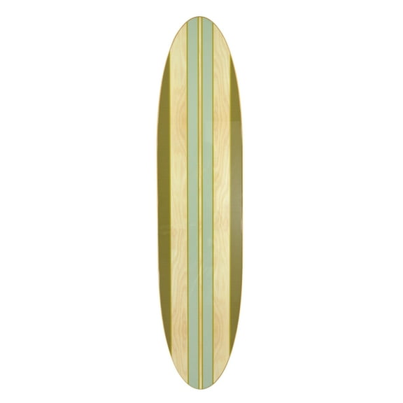 Creative Co-Op Lacquered Wood Surfboard Wall Décor with Stripes (Hangs Vertical or Horizontal)