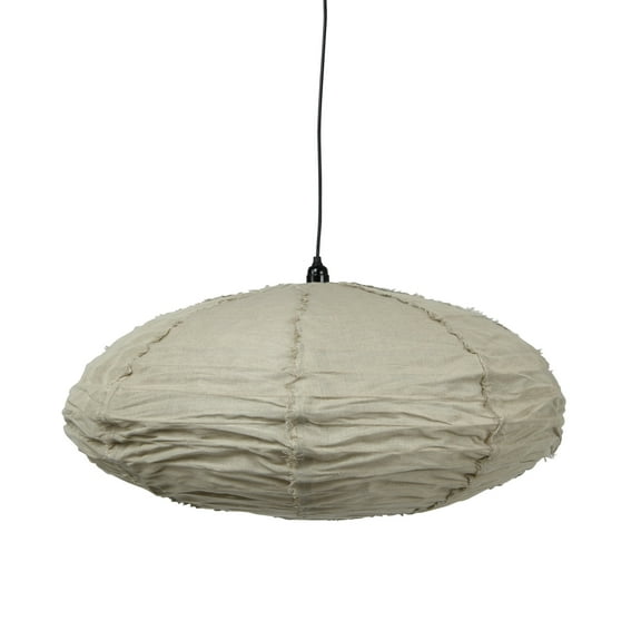 Creative Co-Op Linen and Cotton Pendant Lamp with Frayed Edges