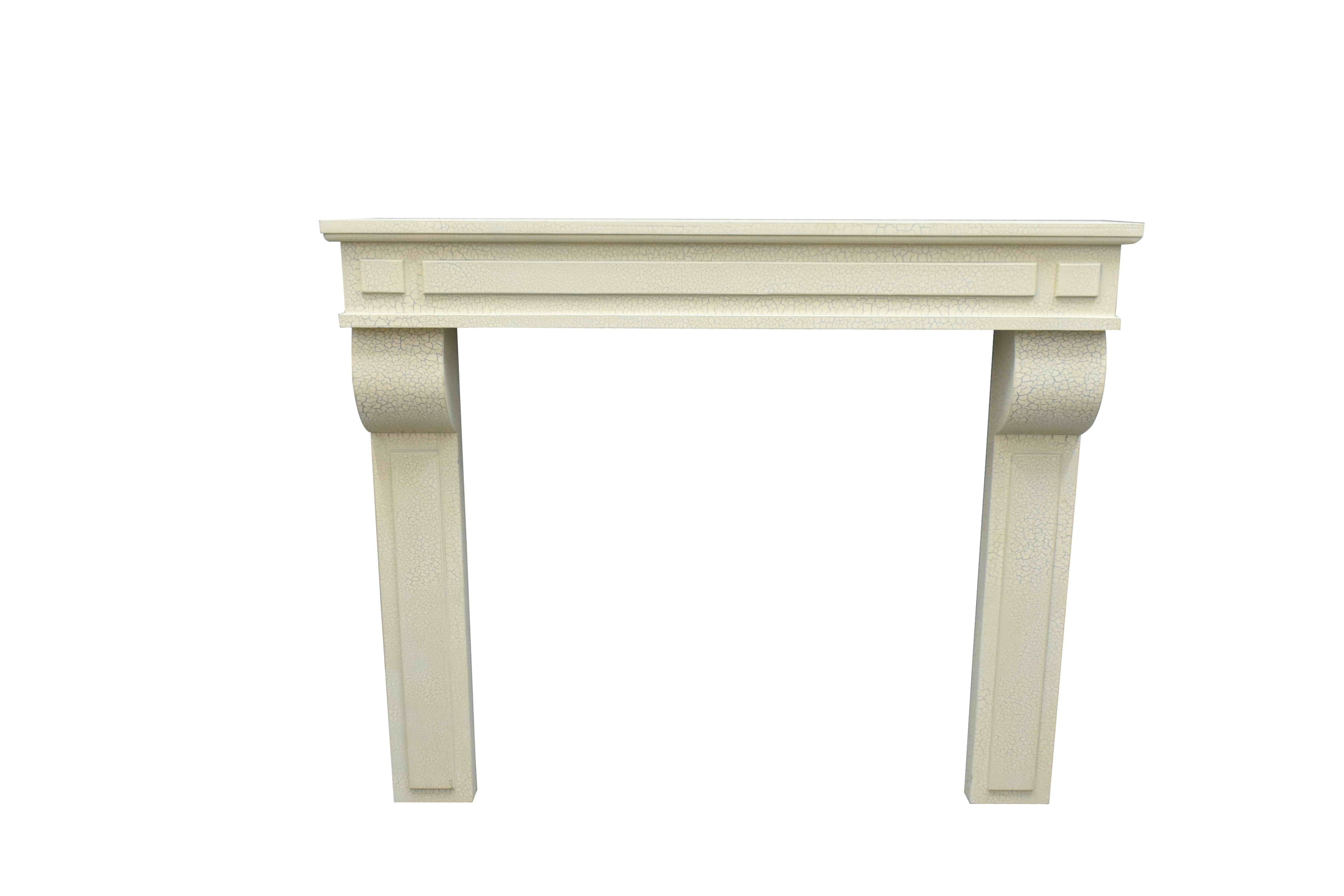 Distressed Cream Wood Wall Mount Fireplace Mantel, 50" Height