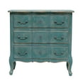 thumbnail image 1 of Creative Co-Op MDF & Fir Wood Cabinet with 3 Drawers, Distressed Blue, 1 of 1
