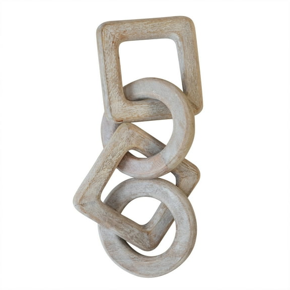 Creative Co-Op Mango Wood Chain Dcor, Whitewashed