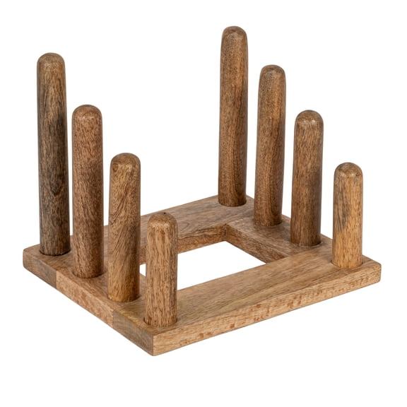 Creative Co-Op Mango Wood Kitchen Stand with 3 Sections, Natural