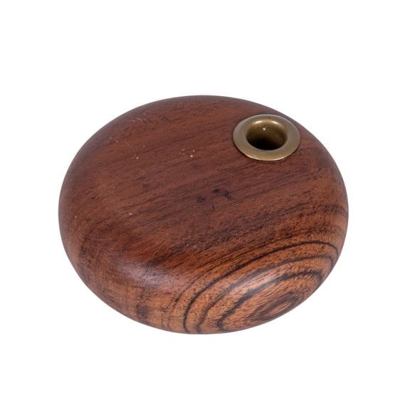 Creative Co-Op Mango Wood and Metal Taper Holder, Gold Finish and Natural