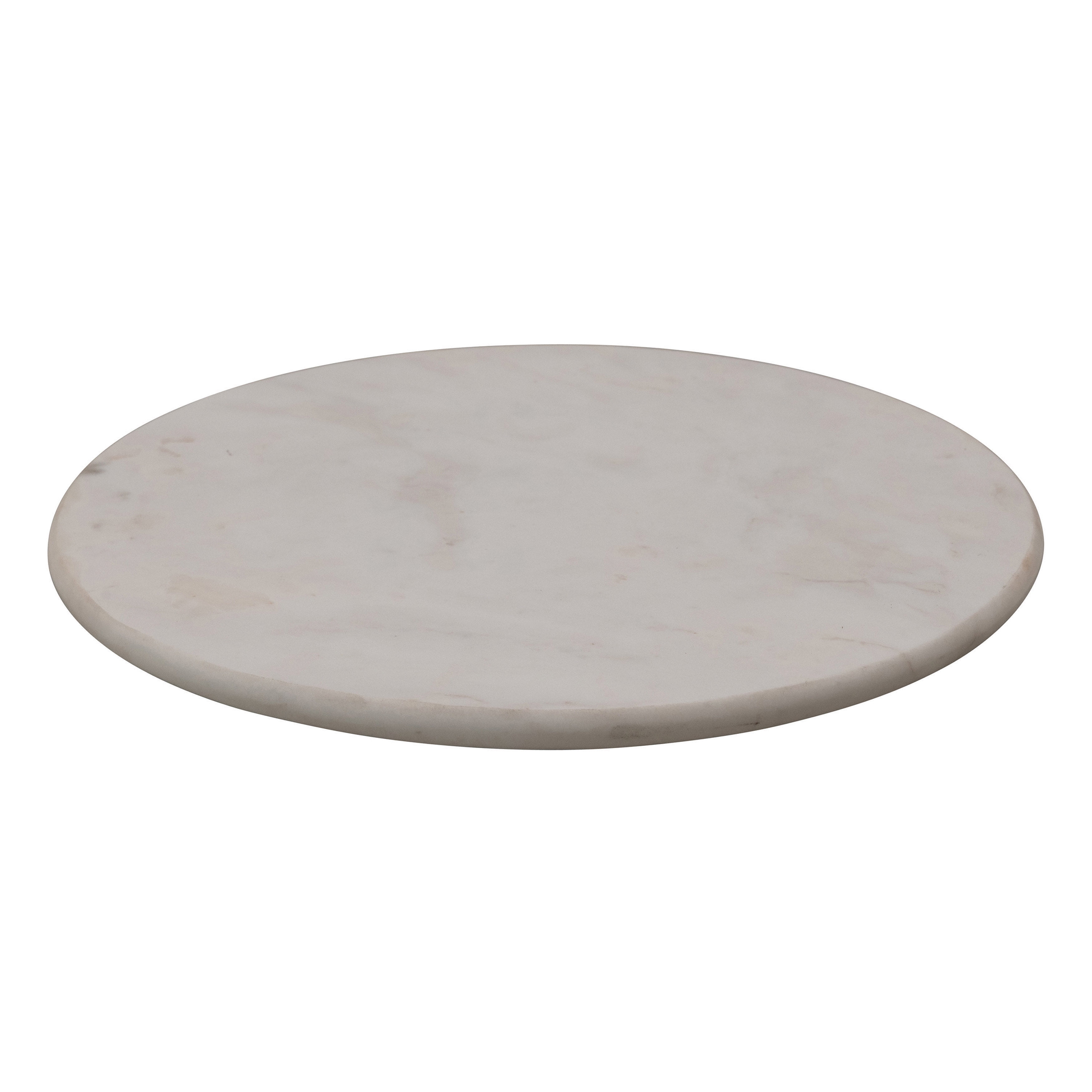 Elegant White Marble 14" Round Lazy Susan for Stylish Hosting