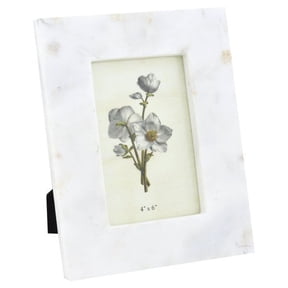 Creative Co-Op Marble Photo Frame, White