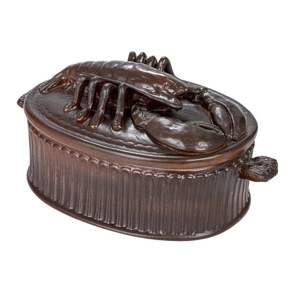 Creative Co-Op Matte Stoneware Baker with Lobster Design, Brown