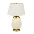 thumbnail image 1 of Creative Co-Op Metal Base Table Lamp with Pineapple Detail and Shade, White and Gold, 1 of 5
