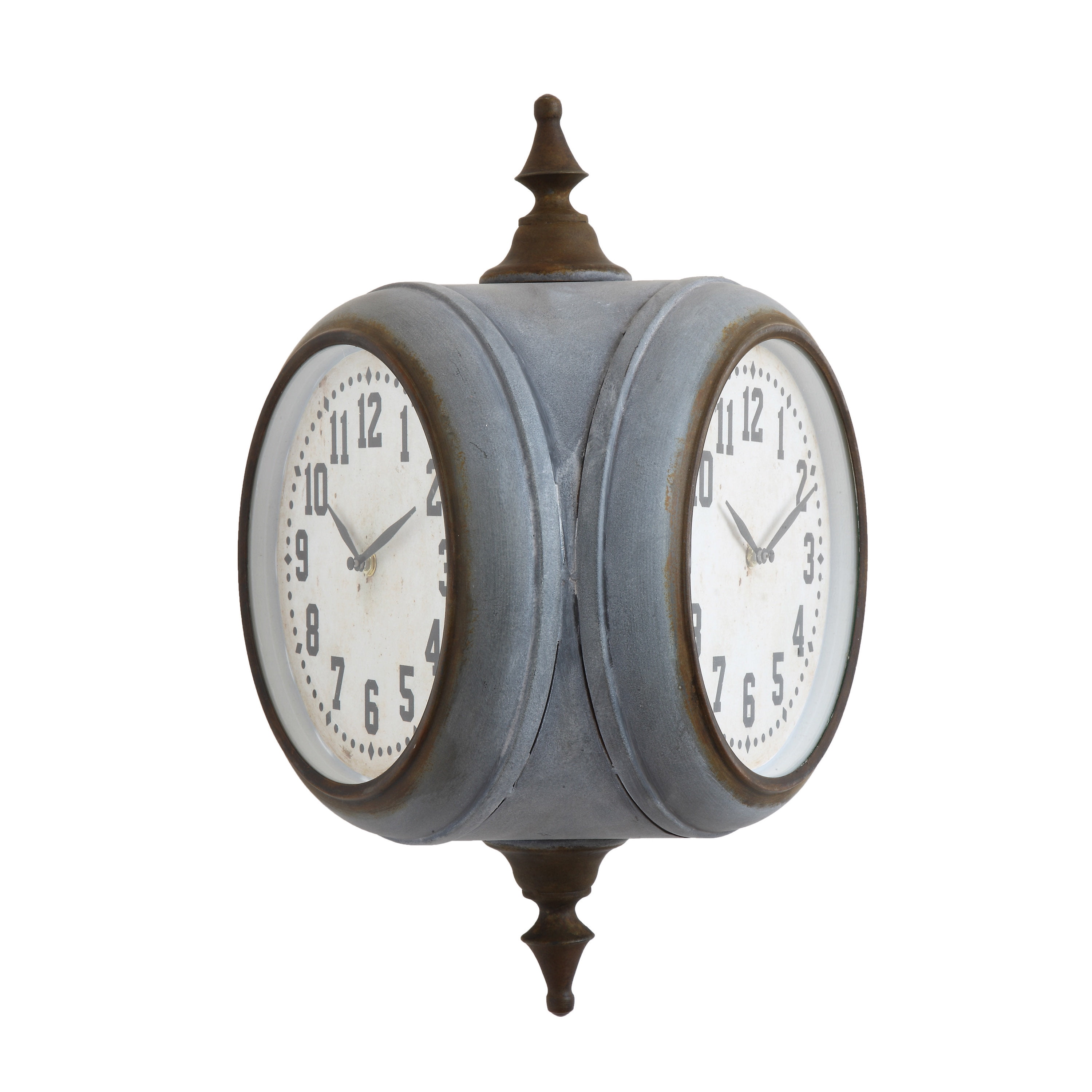 Free Shipping! Creative Co-Op Metal Double Sided Wall Clock