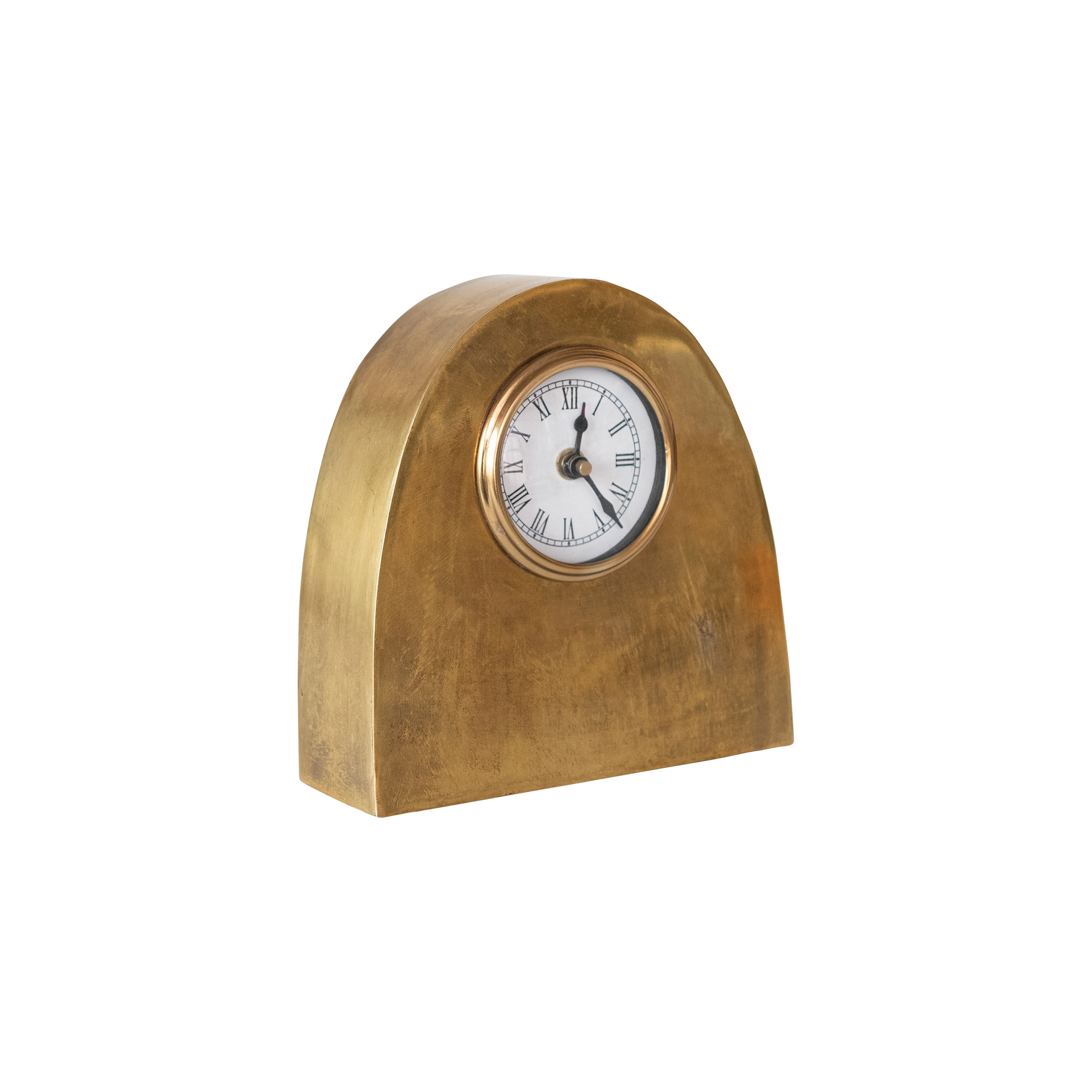 Antique Gold Arched Metal Mantel Clock
