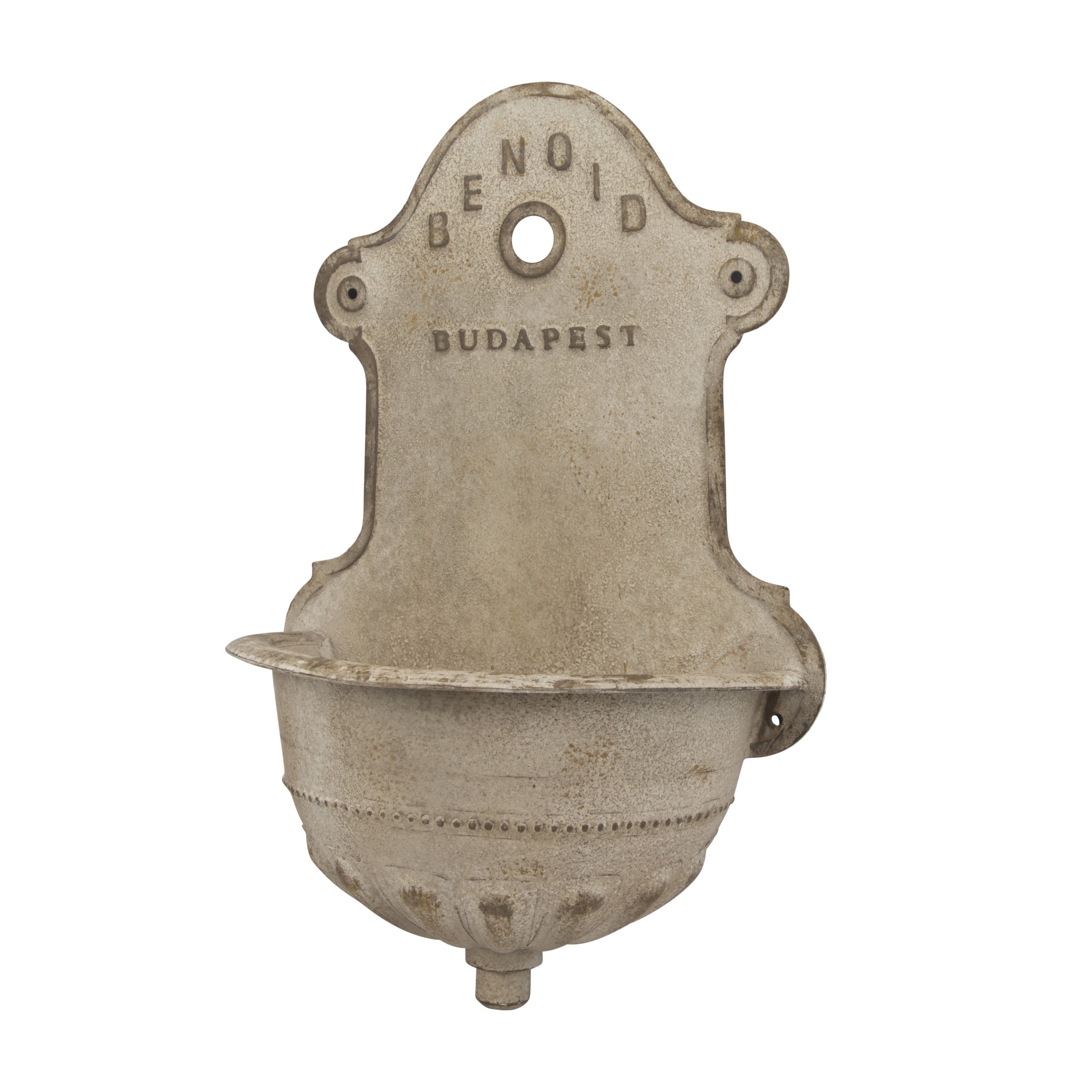 Distressed Cream Vintage Iron Wall-Mounted Planter