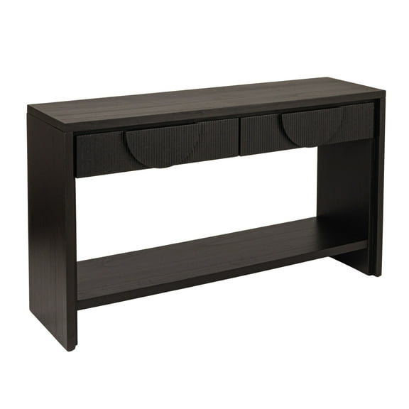 Creative Co-Op Modern Black Console Table with Storage Drawers