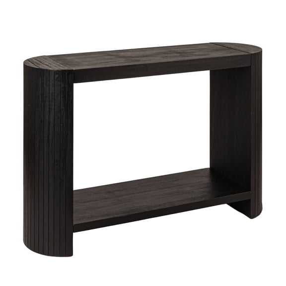 Creative Co-Op Modern Black Rounded-Edge Console Table