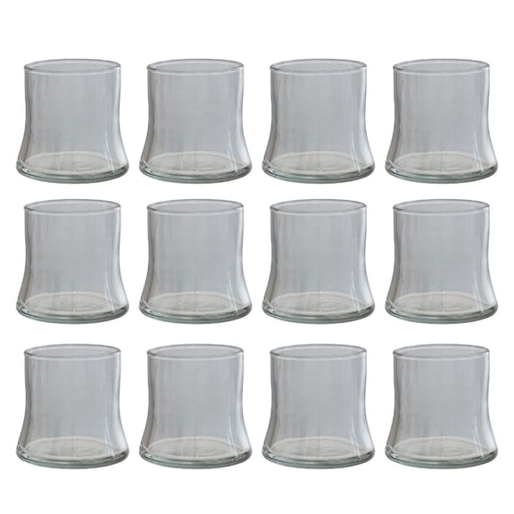 Creative Co-Op Modern Drinking Glass, Set of 12, Clear