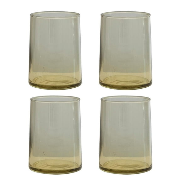 Creative Co-Op Modern Drinking Glass, Set of 4, Chartreuse