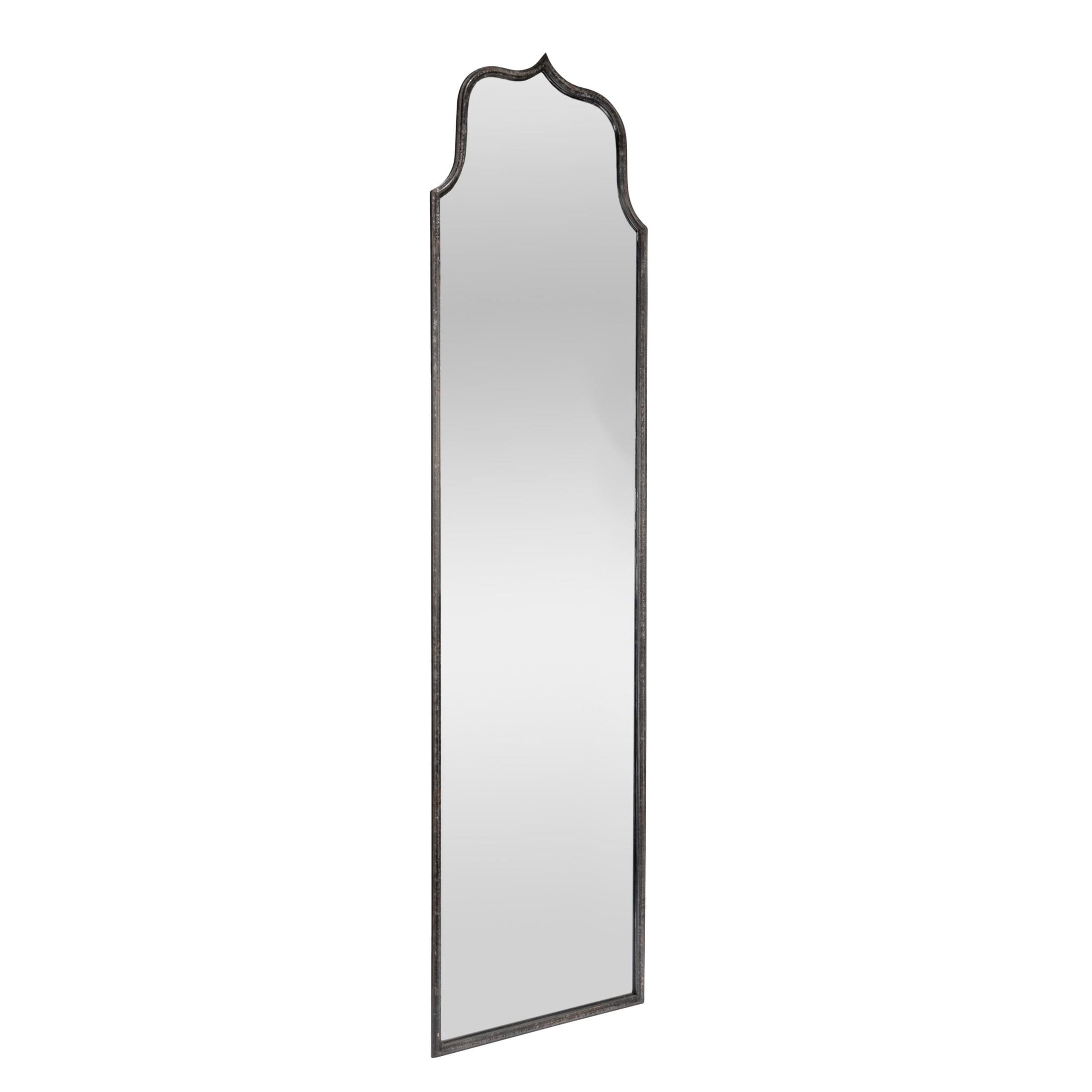 Distressed Black Metal Framed Full Length Wall Mirror