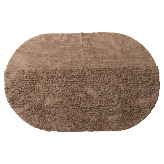 Creative Co-Op Modern Oval Cotton Tufted Rug, Brown
