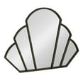 thumbnail image 1 of Creative Co-Op Modern Scallop Shaped Metal Wall Mirror, Distressed Black Finish, 1 of 7